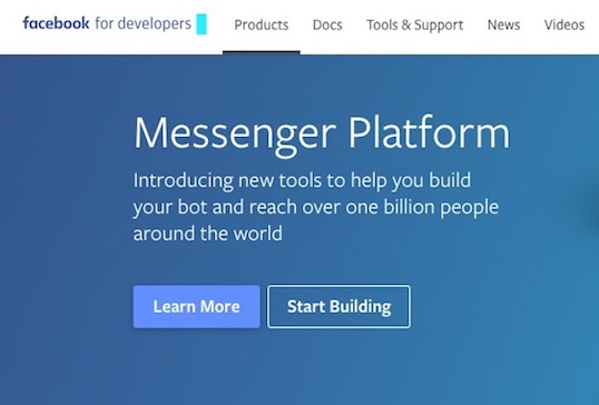 Blue Facebook Messenger Landing for Facebook Messenger Platform Page